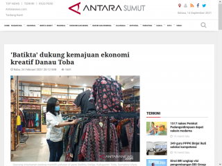 'Batikta' dukung kemajuan ekonomi kreatif Danau Toba - Antara Sumut