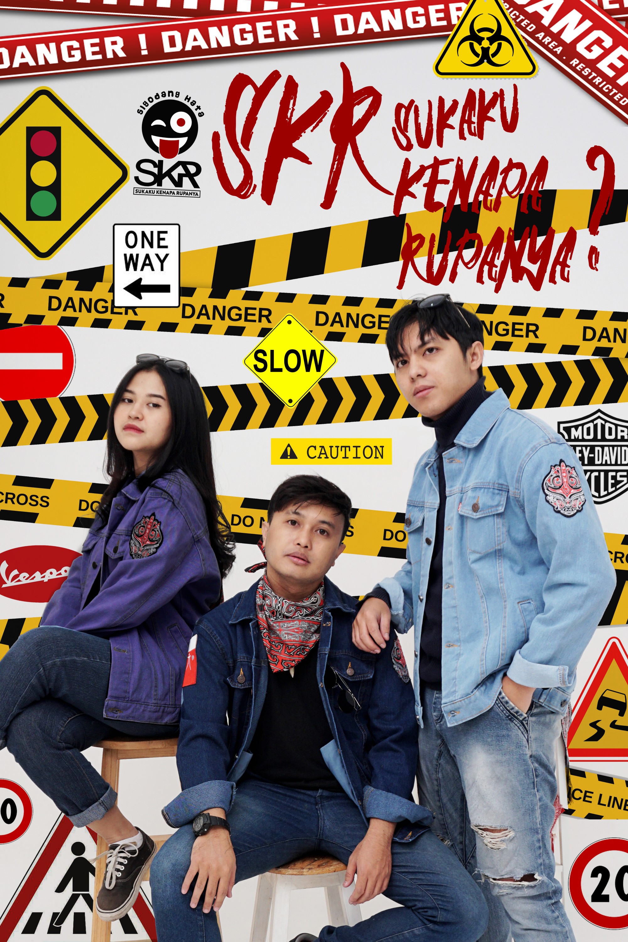 Jaket Denim Trendy  dengan Corak Batak