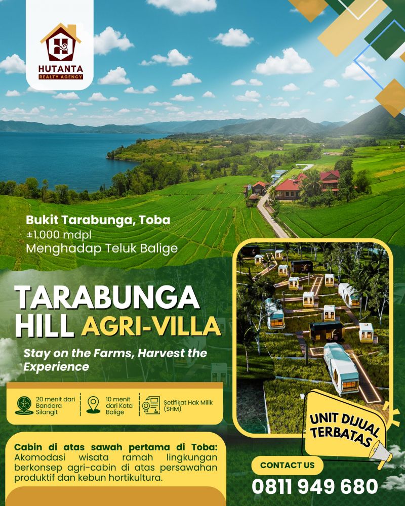 Tarabunga Hill Villa – Agri-Villa Futuristik di Atas Sawah Pertama di Toba
