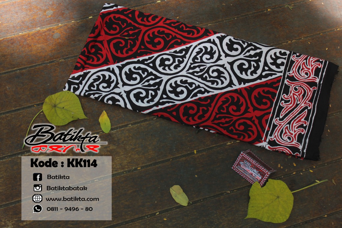KK114 Kain Batik Motif Gorga Warna Merah Putih Hitam profile picture