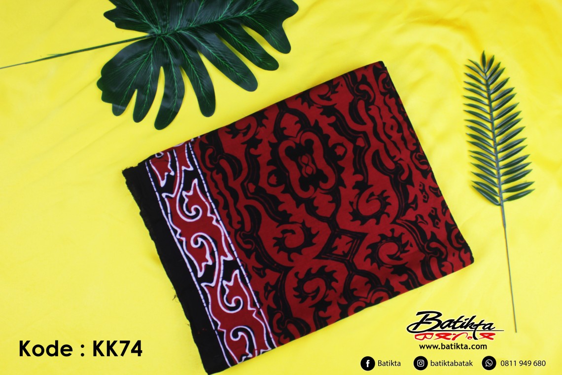 KK74 Kain Batik Motif Gorga Warna Merah Hitam profile picture