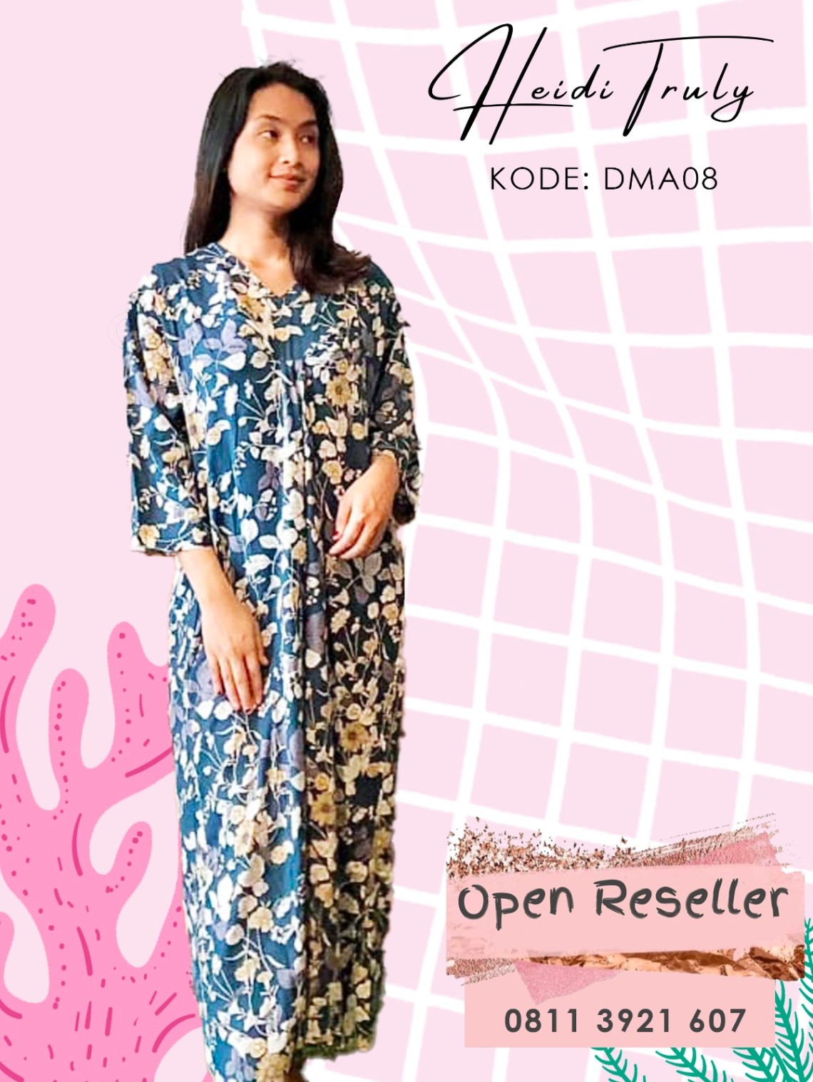 DMA08 Daster Panjang Lengan Panjang Biru profile picture