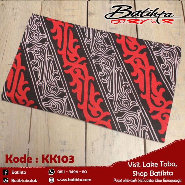 KK103 Kain Batik Motif Gorga Warna Merah Putih Hitam profile picture