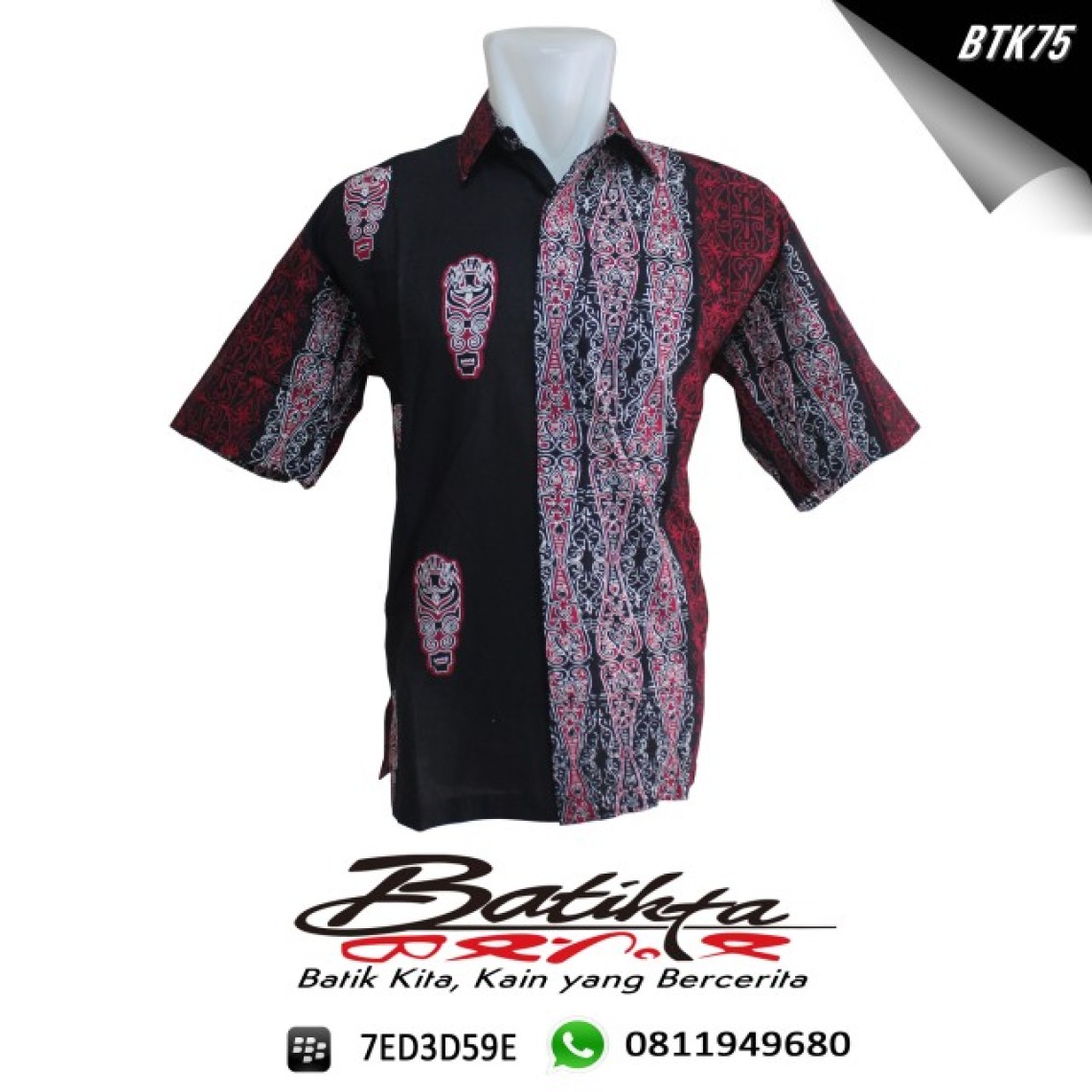 BTK68 Kemeja Batik Motif Ulos Sadum Warna Hitam Merah Putih  profile picture