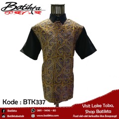 BTK337 HEM Batik Motif Gorga Warna Kuning Putih Hitam