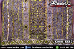 KK80  Kain Batik Motif Gorga Warna Emas Putih Hitam