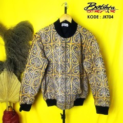 JKT04 Jaket Batik Motif Gorga Warna Kuning Putih Hitam