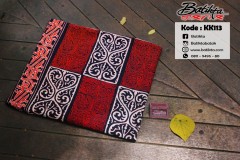 KK113 Kain Batik Motif Gorga Warna Merah Putih Hitam