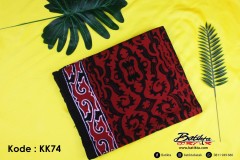 KK74 Kain Batik Motif Gorga Warna Merah Hitam