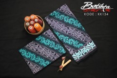 KK134 Kain Batik Motif Gorga Mix Warna Hijau Tosca Putih Hitam