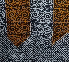 KK136 Kain Batik Motif Gorga Mix Warna Coklat Putih Hitam