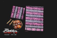 KK138 Kain Batik Motif Gorga Mix Warna Pink Putih Hitam