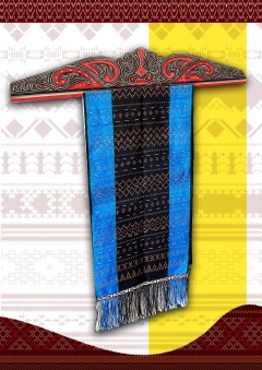 Hande-hande tenun tangan tarutung Biru Hitam H10
