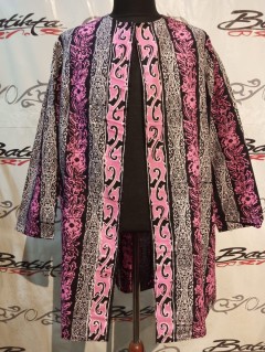 BTK585 Kemeja Batik Motif Gorga Mix Warna Pink Putih Hitam
