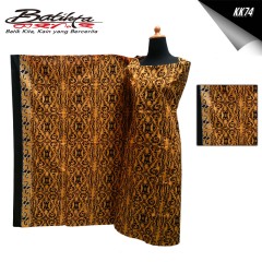 KK74 Kain Batik Motif Gorga Warna Coklat Putih Hitam