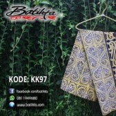 KK97 Kain Batik Motif Gorga Warna Kuning Putih Hitam