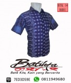 BTK14 HEM Batik Motif Ulos Sadum Warna Biru Putih