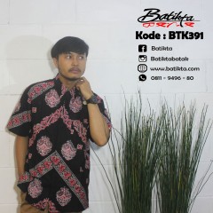 BTK391 HEM Batik Motif Gorga Bodat Marsihutuan Jorngom Warna Merah Putih Hitam