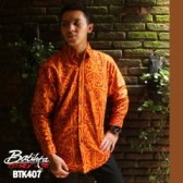 BTK407 Kemeja Batik Motif Gorga Warna Merah Oranye
