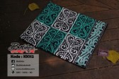 KK112 Kain Batik Motif Gorga Warna Hijau Tosca Putih Hitam