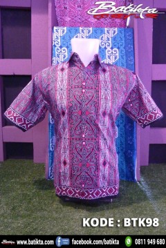 BTK98 HEM Batik Motif Gorga Warna Merah Putih Hitam