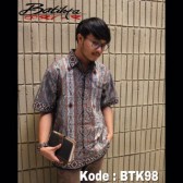 BTK98 HEM Batik Motif Gorga Warna Coklat Putih Hitam